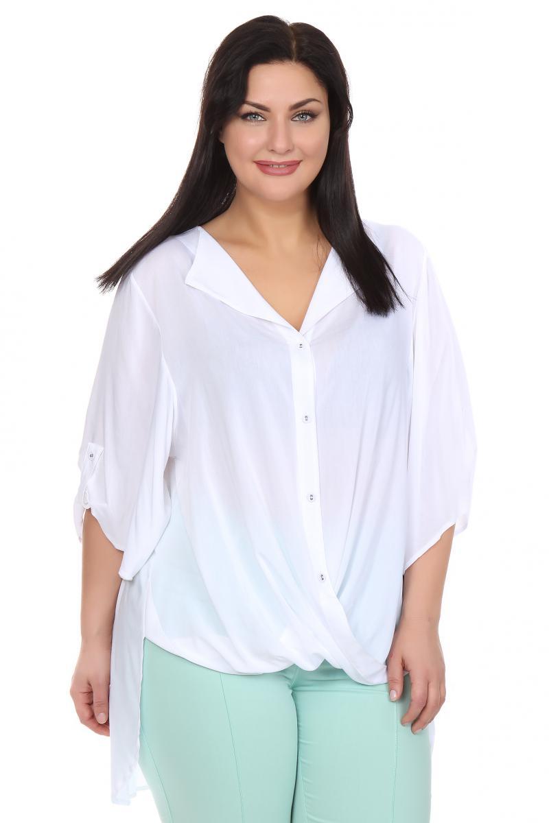 Стильные белые блузки для полных женщин