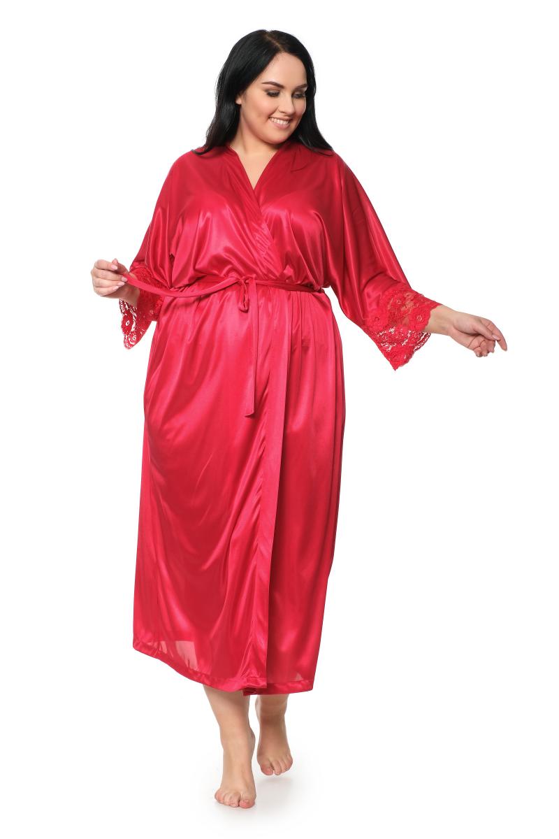 Халат красный 8702 - Купить халаты больших размеров большого размера -  артикул 8702 (красный)