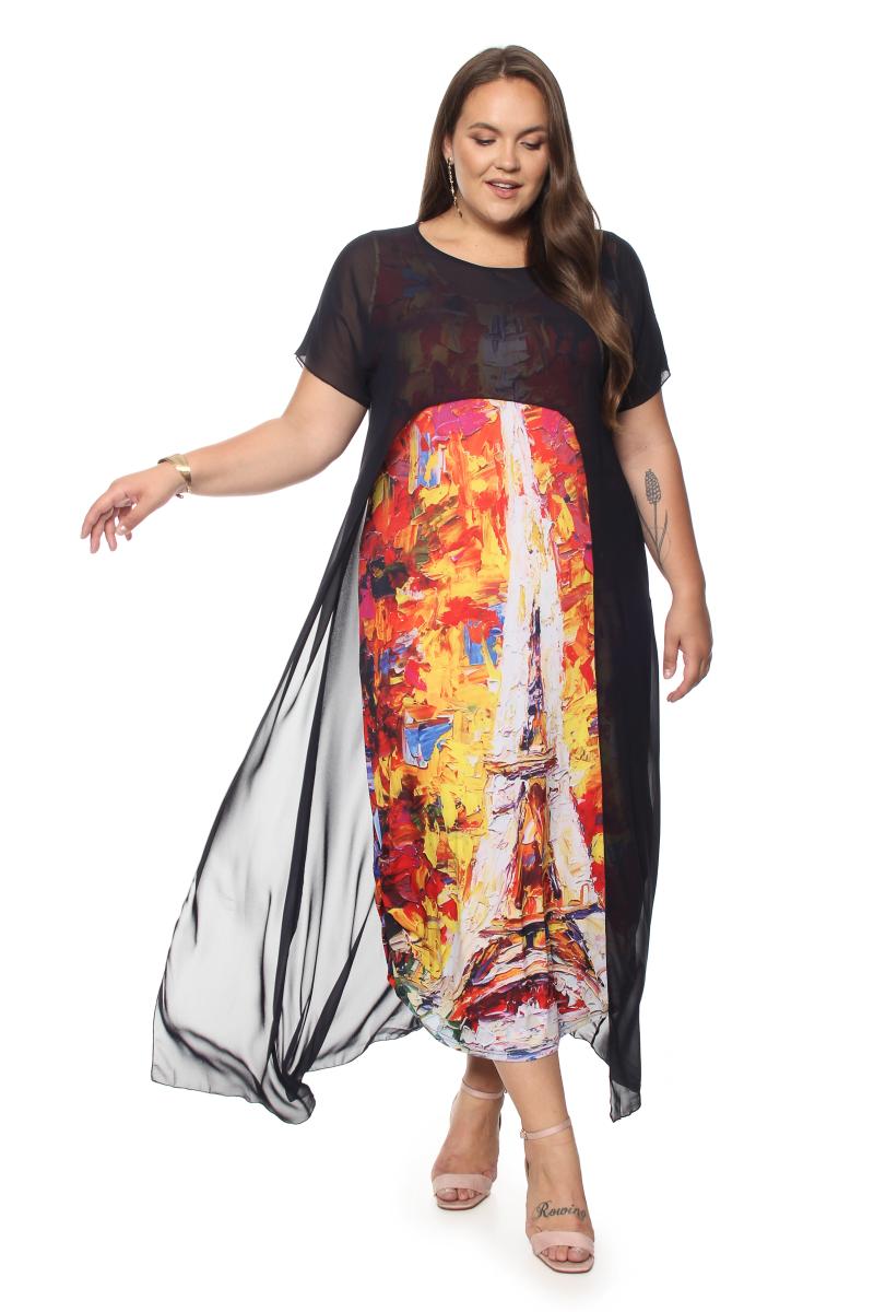Артикул 17332 - платье с накидкой большого размера