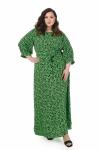 Платье с поясом Ярко-зеленый принт